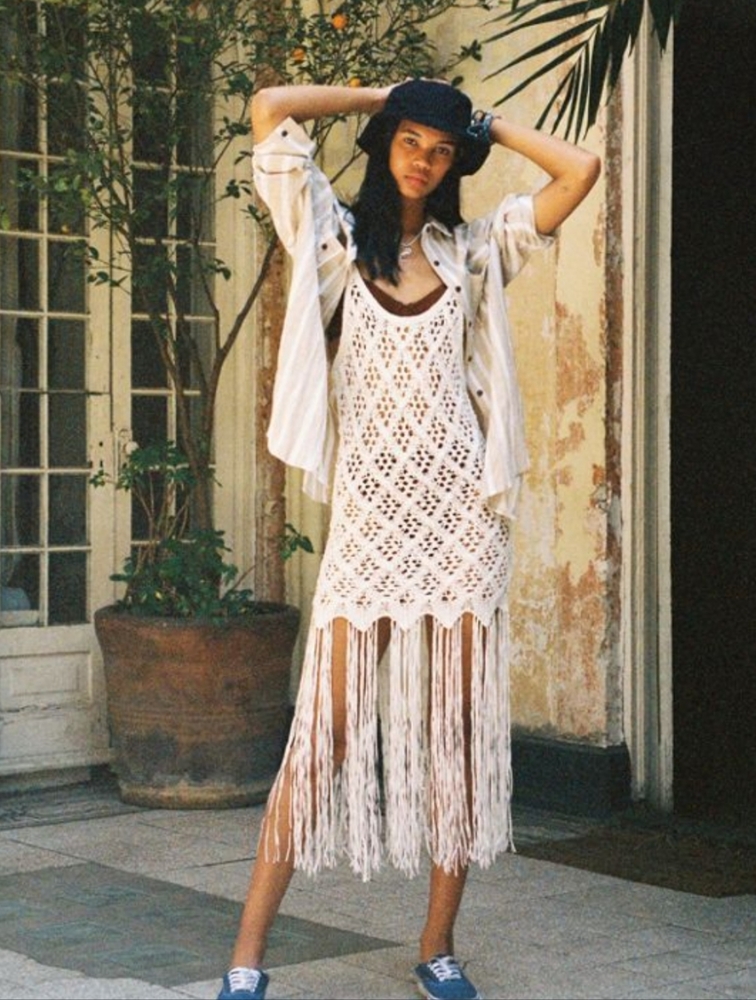 UO Tula Crochet Tassel Slip Dress Product